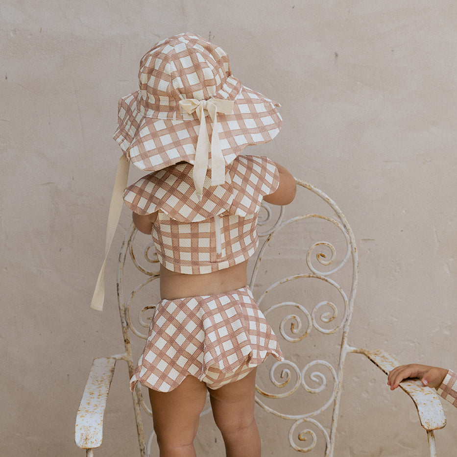 Petal Bikini Top · Gingham